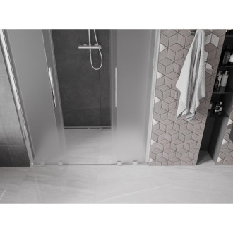 Posuvné sprchové dvere Mexen Velar L Duo 160 cm, matné, chróm - 871-160-003-32-01