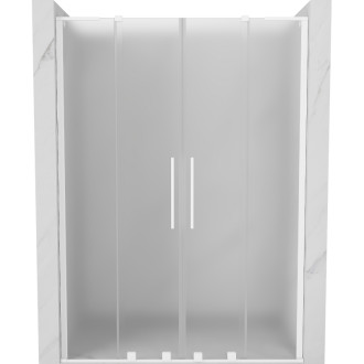 Posuvné sprchové dvere Mexen Velar L Duo 150 cm, matné, biele - 871-150-003-32-20