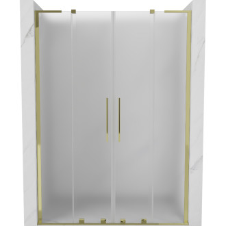 Posuvné sprchové dvere Mexen Velar L Duo 150 cm, matné, zlaté - 871-150-003-32-50