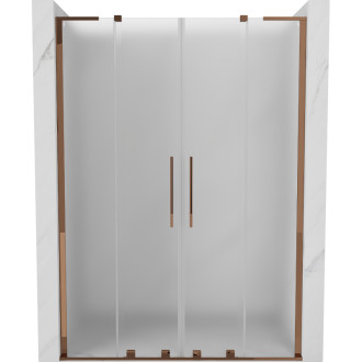 Posuvné sprchové dvere Mexen Velar L Duo 150 cm, matné, ružové zlato - 871-150-003-32-60