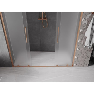 Posuvné sprchové dvere Mexen Velar L Duo 180 cm, matná, kartáčovaná meď - 871-180-003-32-65