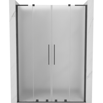 Posuvné sprchové dvere Mexen Velar L Duo 160 cm, matné, kartáčovaná pištoľovo sivá - 871-160-003-32-66