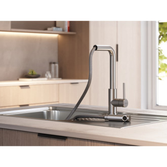 TEKA Kuchyňská baterie s vysokým ramínkem a výsuvnou koncovkou UNI 9331 IX