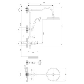 Omnires Armance termostatický sprchový systém nástěnný, chrom lesk AM5244-6CR