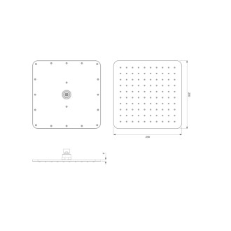 Omnires Slimline sprchová hlavice, 25 × 25 cm, chrom/bílá lesk WG225-OCRB