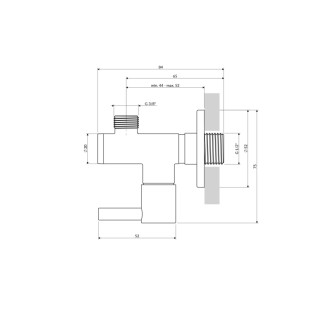 Omnires rohový ventil, antická měď kartáčovaná 8857ORB