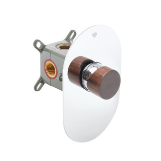 Sprchová baterie SAT Fusion včetně podomítkového tělesa tmavé dřevo SATBSFU210DT