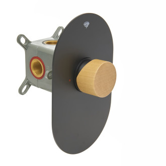 Sprchová baterie SAT Fusion včetně podomítkového tělesa páka světlé dřevo SATBSFU210DSC