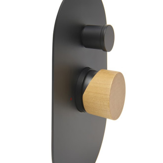 Sprchová a vanová baterie SAT Fusion včetně podomítkového tělesa páka světlé dřevo SATBSFU215DSC