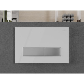 Splachovací tlačítko Mexen Fenix 09, bílá/lesklý chrom - 600992