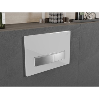 Splachovací tlačítko Mexen Fenix 09, bílá/lesklý chrom - 600992