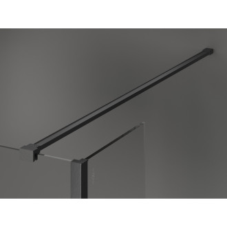 Mexen Kioto Sprchová zástena 120 x 80 x 30 cm, čierny rám, kartáčovaná pištoľovo sivá - 800-120-080-221-66-70-030