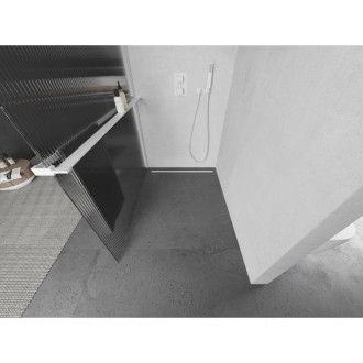 Mexen Kioto+ Sprchová zástena s policou 120 x 200 cm, pruhy, biela - 800-120-121-20-09