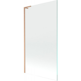 Vaňová zástena Mexen Next L s jedným krídlom 100 x 150 cm, priehľadná, kartáčovaná meď - 895-100-000-03-00-65