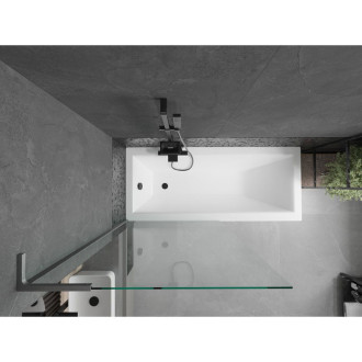 Vaňová zástena Mexen Next L s jedným krídlom 90 x 150 cm, priehľadná, kartáčovaná pištoľovo sivá - 895-090-000-03-00-66