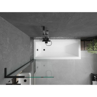 Vaňová zástena Mexen Next L s jedným krídlom 60 x 150 cm, priehľadná, čierna - 895-060-000-03-00-70