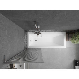 Vaňová zástena Mexen Next L s jedným krídlom 60 x 150 cm, pruhy, chróm - 895-060-000-03-09-01