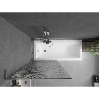 Vaňová zástena Mexen Next L s jedným krídlom 80 x 150 cm, pruhy, chróm - 895-080-000-03-09-01