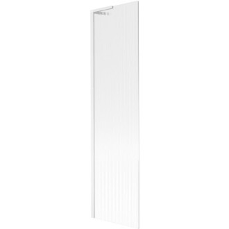 Vaňová zástena Mexen Next L s jedným krídlom 50 x 150 cm, pruhy, biela - 895-050-000-03-09-20