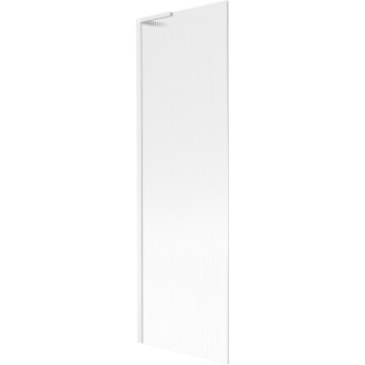 Vaňová zástena Mexen Next L s jedným krídlom 60 x 150 cm, pruhy, biela - 895-060-000-03-09-20