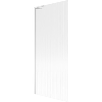 Vaňová zástena Mexen Next L s jedným krídlom 80 x 150 cm, pruhy, biela - 895-080-000-03-09-20