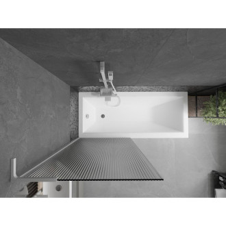 Vaňová zástena Mexen Next L s jedným krídlom 80 x 150 cm, pruhy, biela - 895-080-000-03-09-20