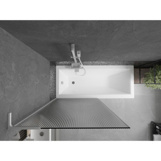 Vaňová zástena Mexen Next L s jedným krídlom 90 x 150 cm, pruhy, biela - 895-090-000-03-09-20