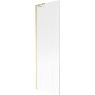 Vaňová zástena Mexen Next L s jedným krídlom 60 x 150 cm, pruhy, kartáčované zlato - 895-060-000-03-09-55