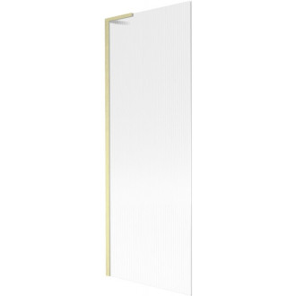 Vaňová zástena Mexen Next L s jedným krídlom 70 x 150 cm, pruhy, kartáčované zlato - 895-070-000-03-09-55