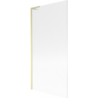 Vaňová zástena Mexen Next L s jedným krídlom 90 x 150 cm, pruhy, kartáčované zlato - 895-090-000-03-09-55