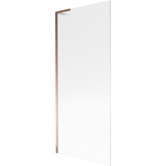 Vaňová zástena Mexen Next L s jedným krídlom 80 x 150 cm, pruhy, ružové zlato - 895-080-000-03-09-60