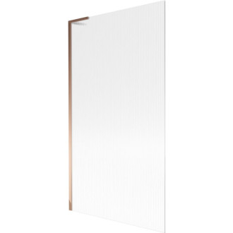 Vaňová zástena Mexen Next L s jedným krídlom 100 x 150 cm, pruhy, ružové zlato - 895-100-000-03-09-60