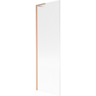 Vaňová zástena Mexen Next L s jedným krídlom 60 x 150 cm, pruhy, kartáčovaná meď - 895-060-000-03-09-65