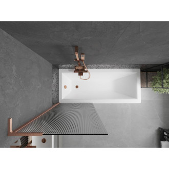 Vaňová zástena Mexen Next L s jedným krídlom 70 x 150 cm, pruhy, kartáčovaná meď - 895-070-000-03-09-65