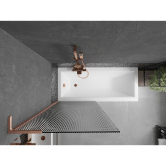 Vaňová zástena Mexen Next L s jedným krídlom 80 x 150 cm, pruhy, kartáčovaná meď - 895-080-000-03-09-65