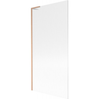 Vaňová zástena Mexen Next L s jedným krídlom 90 x 150 cm, pruhy, kartáčovaná meď - 895-090-000-03-09-65
