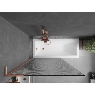 Vaňová zástena Mexen Next L s jedným krídlom 100 x 150 cm, pruhy, kartáčovaná meď - 895-100-000-03-09-65