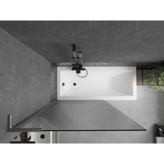 Vaňová zástena Mexen Next L s jedným krídlom 100 x 150 cm, pruhy, kartáčovaná pištoľovo sivá - 895-100-000-03-09-66