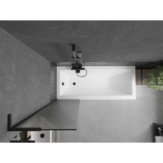 Vaňová zástena Mexen Next L s jedným krídlom 50 x 150 cm, pruhy, čierna - 895-050-000-03-09-70