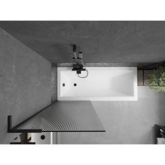 Vaňová zástena Mexen Next L s jedným krídlom 70 x 150 cm, pruhy, čierna - 895-070-000-03-09-70