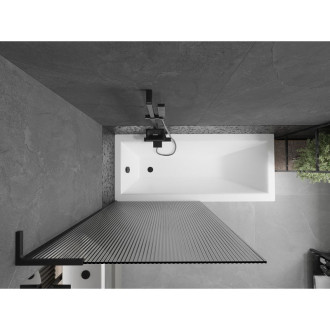 Vaňová zástena Mexen Next L s jedným krídlom 90 x 150 cm, pruhy, čierna - 895-090-000-03-09-70