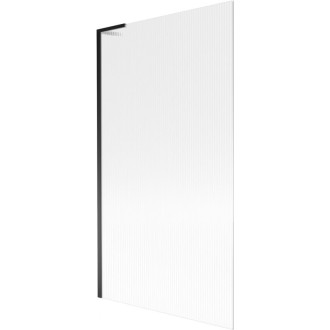 Vaňová zástena Mexen Next L s jedným krídlom 100 x 150 cm, pruhy, čierna - 895-100-000-03-09-70