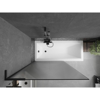 Vaňová zástena Mexen Next L s jedným krídlom 100 x 150 cm, pruhy, čierna - 895-100-000-03-09-70