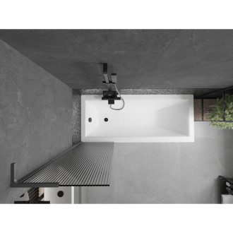 Vaňová zástena Mexen Next L s jedným krídlom 50 x 150 cm, pruhy, strieborná - 895-050-000-03-09-95