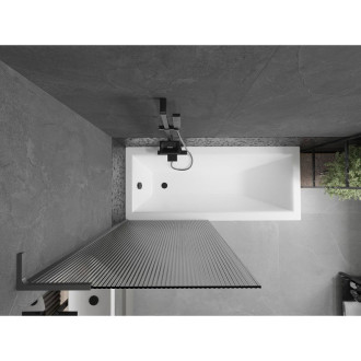 Vaňová zástena Mexen Next L s jedným krídlom 80 x 150 cm, pruhy, strieborná - 895-080-000-03-09-95