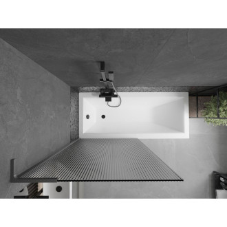 Vaňová zástena Mexen Next L s jedným krídlom 90 x 150 cm, pruhy, strieborná - 895-090-000-03-09-95