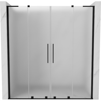 Posuvné sprchové dvere Mexen Velar L Duo 200 cm, matné, čierne - 871-200-003-32-70