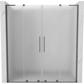 Posuvné sprchové dvere Mexen Velar L Duo 200 cm, matné, strieborné - 871-200-003-32-95