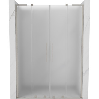 Posuvné sprchové dvere Mexen Velar L Duo 140 cm, matné, kartáčovaný nikel - 871-140-003-32-97