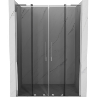 Posuvné sprchové dvere Mexen Velar L Duo 140 cm, grafit, chróm - 871-140-003-42-01